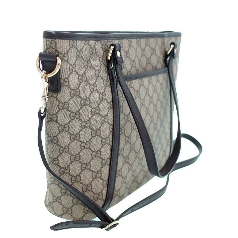 Gucci Brown Supreme Joy Bag Tote Beige GG Ebony Canvas